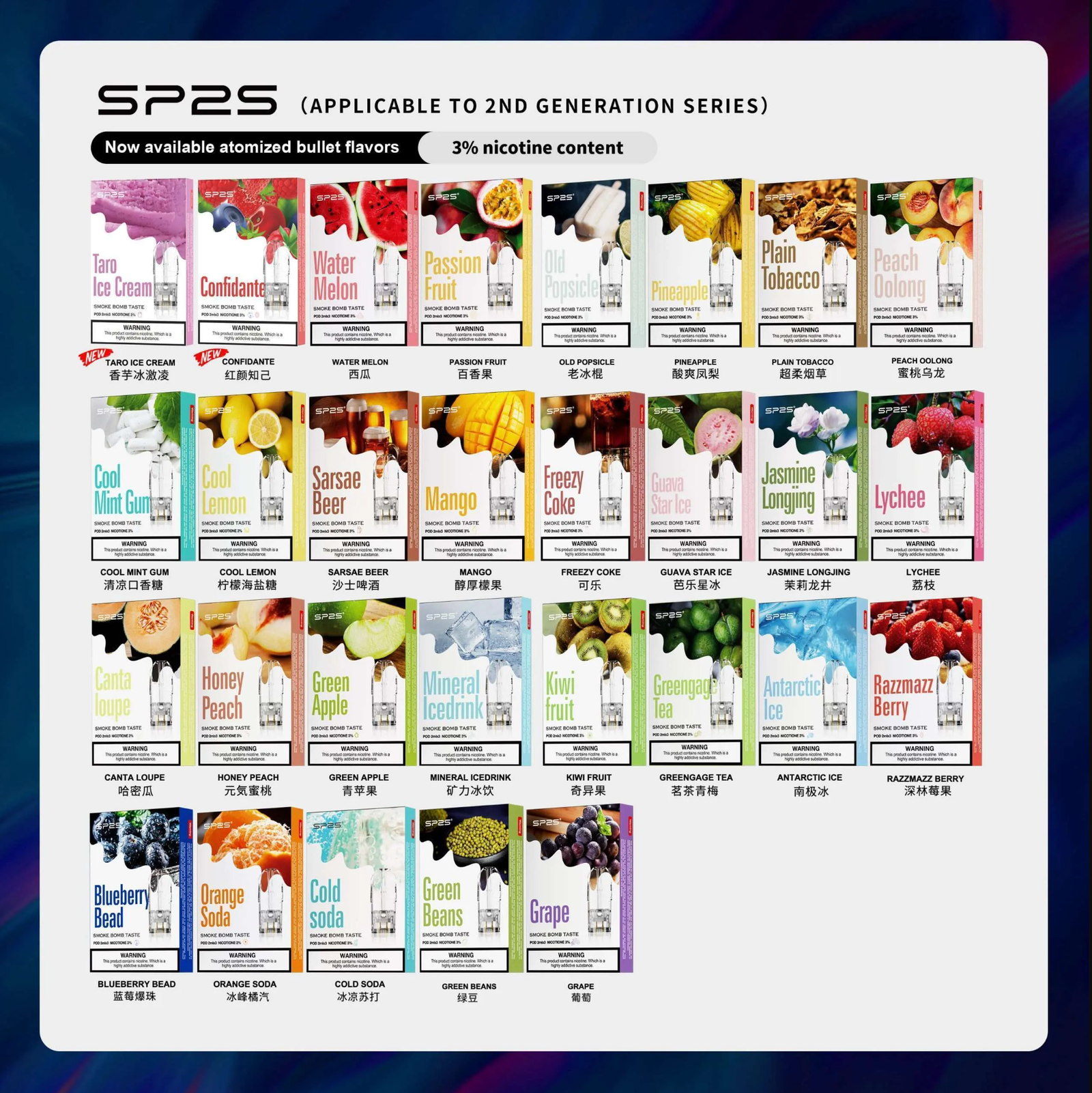 SP2S 思博瑞一代電子煙煙彈｜3入裝｜多種口味選擇｜正品保障-2